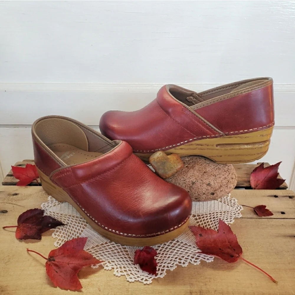 ⚘AvaiLable⚘inQuire pLease⚘Rustic Red Dansko Honey Pro Clog Burnished 37 38 39 40 - Picture 7 of 7